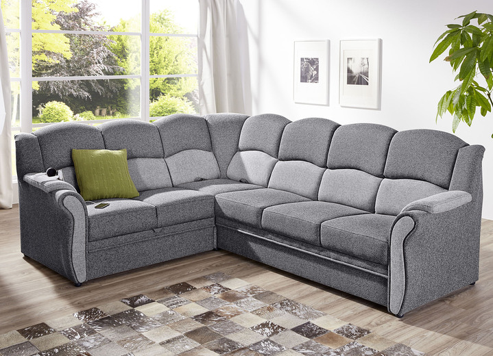 Polstergruppen - Teilmassive Polstermöbel, in Farbe CAMEL-BEIGE, in Ausführung Zweisitzer Ansicht 7