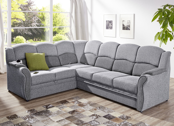 Polstergruppen - Teilmassive Polstermöbel, in Farbe CAMEL-BEIGE, in Ausführung Zweisitzer Ansicht 9