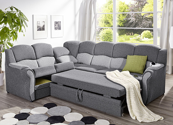 Polstergruppen - Teilmassive Polstermöbel, in Farbe CAMEL-BEIGE, in Ausführung Zweisitzer Ansicht 13