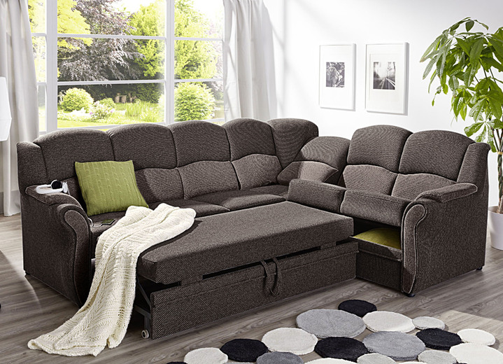 Polstergruppen - Teilmassive Polstermöbel, in Farbe CAMEL-BEIGE, in Ausführung Zweisitzer Ansicht 23