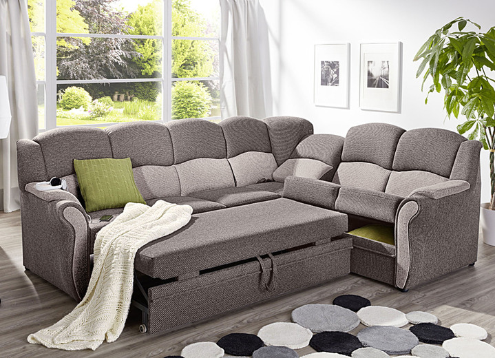 Polstergruppen - Teilmassive Polstermöbel, in Farbe CAMEL-BEIGE, in Ausführung Zweisitzer Ansicht 19