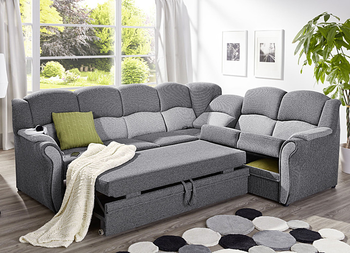 Polstergruppen - Teilmassive Polstermöbel, in Farbe CAMEL-BEIGE, in Ausführung Zweisitzer Ansicht 21