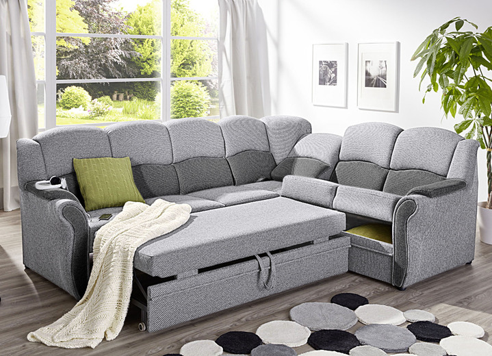 Polstergruppen - Teilmassive Polstermöbel, in Farbe CAMEL-BEIGE, in Ausführung Zweisitzer Ansicht 25