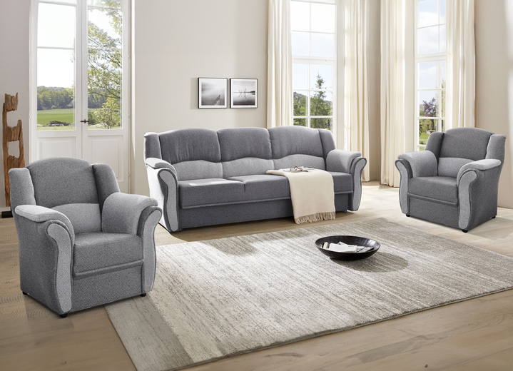 Polstergruppen - Teilmassive Polstermöbel, in Farbe CAMEL-BEIGE, in Ausführung Zweisitzer Ansicht 36