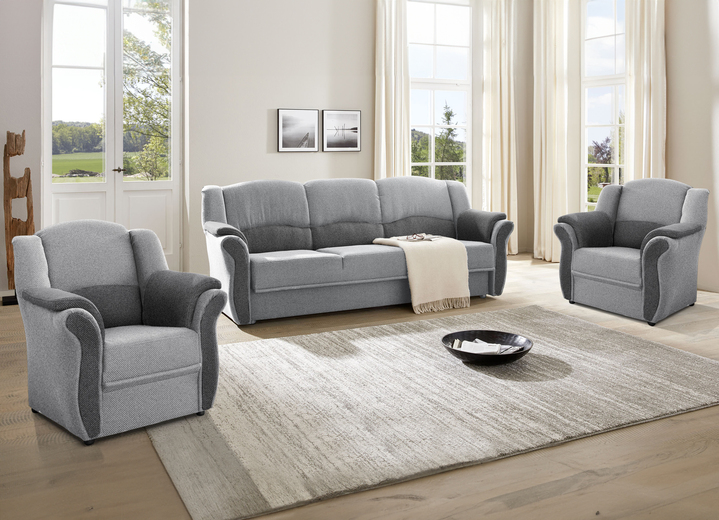 Polstergruppen - Teilmassive Polstermöbel, in Farbe CAMEL-BEIGE, in Ausführung Zweisitzer Ansicht 37