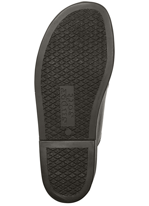 Hausschuhe - Gefütterte Herren-Hausschuhe, mit Lammfell Ansicht 3 Hausschuhe - Gefütterte Herren-Hausschuhe, mit Lammfell, in Größe 040 bis 049, in Farbe BORDEAUX-SCHWARZ Ansicht 3