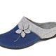 Hausschuhe - Laurina, klassische Damen-Hausschuhe, mit anatomisch geformtem Fußbett, in Größe 036 bis 042, in Farbe EISGRAU-BLAU