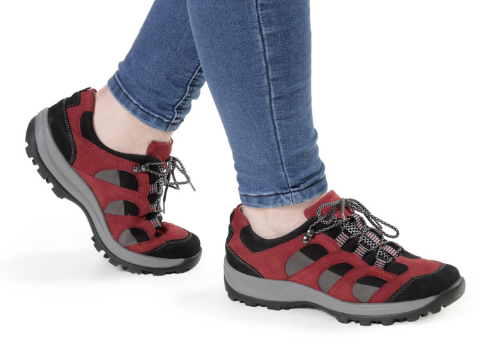 Slipper & Schnürschuhe - Waldläufer, sportliche Damen-Schnürschuhe, Weite H, mit herausnehmbarem Fußbett Ansicht 2 Slipper & Schnürschuhe - Waldläufer, sportliche Damen-Schnürschuhe, Weite H, mit herausnehmbarem Fußbett, in Größe 4 1/2 bis 9, in Farbe GRANATROT-SCHWARZ-GRAU Ansicht 2