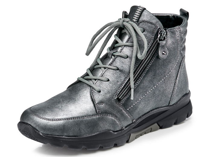 Stiefel & Stiefeletten - Waldläufer, gefütterte Damen-Stiefeletten, Winterschuhe, Weite H, mit herausnehmbarem Fußbett, in Größe 4 1/2 bis 9, in Farbe DUNKELBLAU Ansicht 3