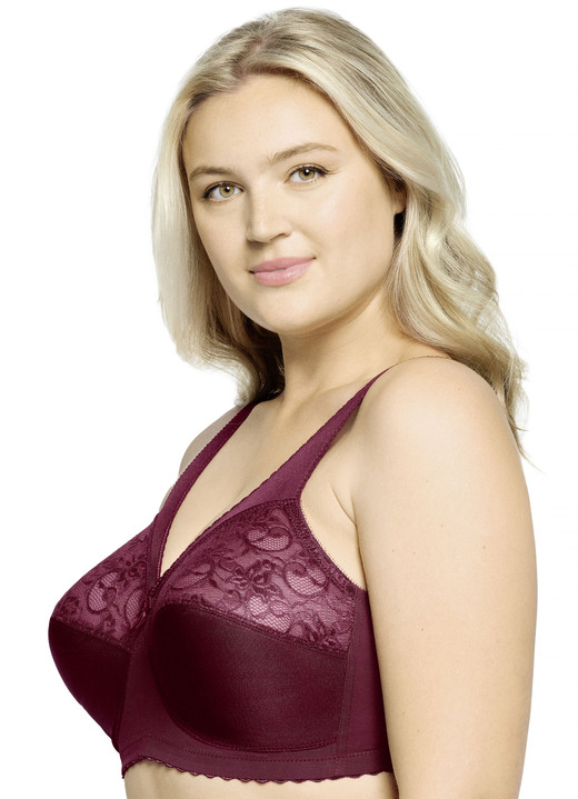 Soft-BH - Glamorise Stütz-BH mit Spitze, in Größe 080 bis 130, in Cup H, in Farbe PETROL Ansicht 8