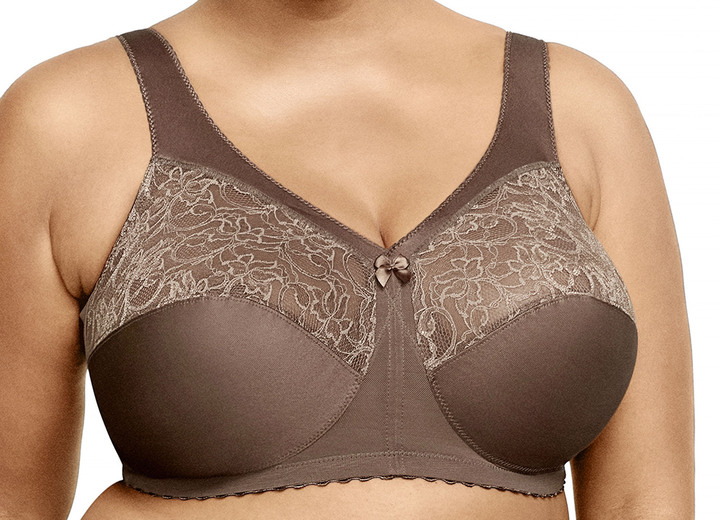Soft-BH - Glamorise Stütz-BH mit Spitze, in Größe 080 bis 130, in Cup B, in Farbe MOCCA Ansicht 1