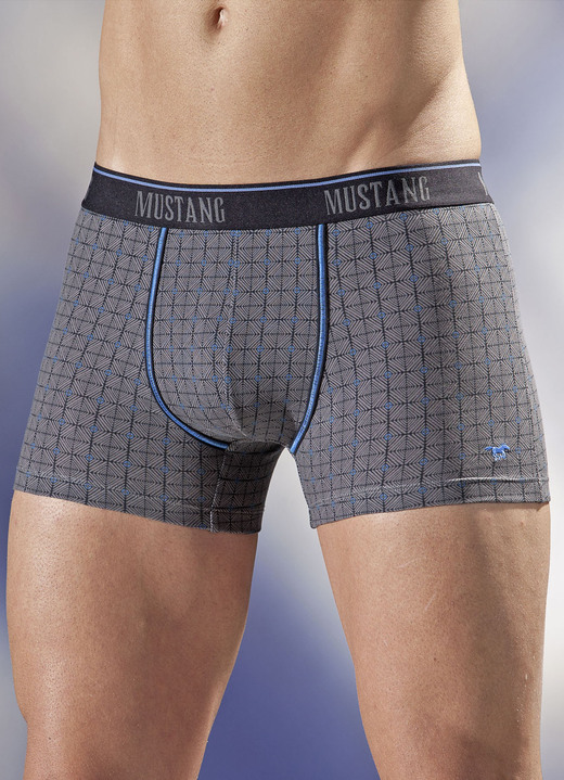 Pants & Boxershorts - Mustang, Dreierpack Pants, kariert, in Größe 004 bis 008, in Farbe NAVY-BUNT Ansicht 3