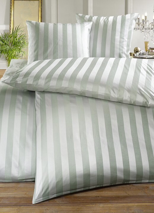 Bettwäschegarnituren - Hochwertige Bettwäsche aus dem Hause BAUER, in Größe 120 (Kissenbezug, 80/ 80 cm) bis 215 (Deckenbezug, 155/220 cm), in Farbe HELLBLAU Ansicht 2