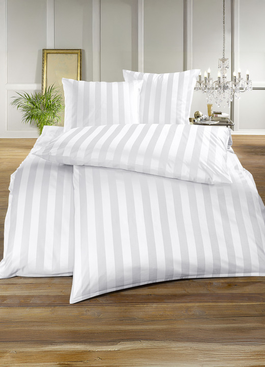 Bettwäschegarnituren - Hochwertige Bettwäsche aus dem Hause BAUER, in Größe 120 (Kissenbezug, 80/ 80 cm) bis 215 (Deckenbezug, 155/220 cm), in Farbe HELLBLAU Ansicht 8