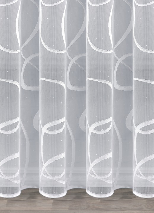 - Leichter, transparenter Store mit Universalschienenband, in Größe 138 (100x450) bis 283 (245x300), in Farbe WEISS Ansicht 2