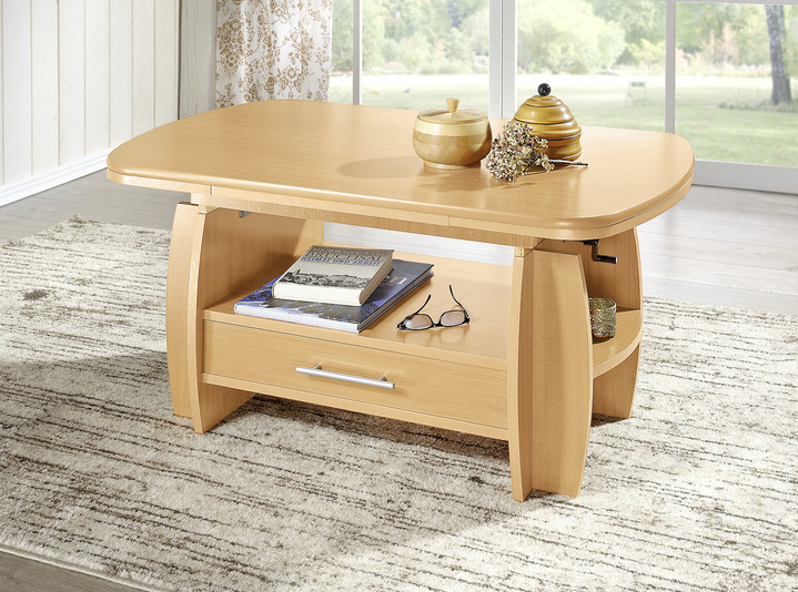 Couchtische - Couchtisch mit pflegeleichter Oberfläche Ansicht 3 Couchtische - Couchtisch mit pflegeleichter Oberfläche, in Farbe KIRSCHBAUM, in Ausführung Feste Platte Ansicht 3