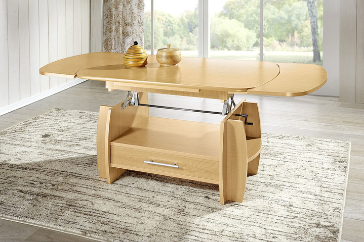 Couchtische - Couchtisch mit pflegeleichter Oberfläche Ansicht 2 Couchtische - Couchtisch mit pflegeleichter Oberfläche, in Farbe KIRSCHBAUM, in Ausführung Feste Platte Ansicht 2