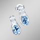 Ohrschmuck - Massive Ohrstecker mit Blautopas und Zirkonia, in Farbe  – Ansicht 1
