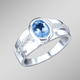 Ringe - Damenring mit Blautopas und synth. Zirkonia – Ansicht 1 Ringe - Damenring mit Blautopas und synth. Zirkonia, in Größe 160 bis 220, in Farbe  – Ansicht 1