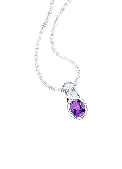 Anhänger - Anhänger mit echt Amethyst und synth. Zirkonia, in Farbe  Ansicht 2