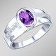 Ringe - Eleganter Damenring mit echt Amethyst und synth. Zirkonia, in Größe 160 bis 220, in Farbe  – Ansicht 1