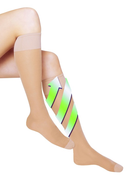 Gesundheitsstrümpfe - Fresh-Travel Stützkniestrümpfe, 3er-Pack, in Farbe HAUT Ansicht 2