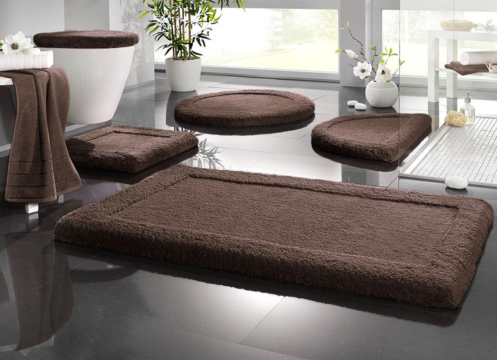 Badgarnituren - Premium Badgarnitur Superfine Microfaser Ansicht 14 Badgarnituren - Premium Badgarnitur Superfine Microfaser, in Größe 100 (Vorleger halbrund, 50/ 80 cm) bis 110 (Hänge-WC-Garnitur, 2-teilig), in Farbe KASTANIE Ansicht 14
