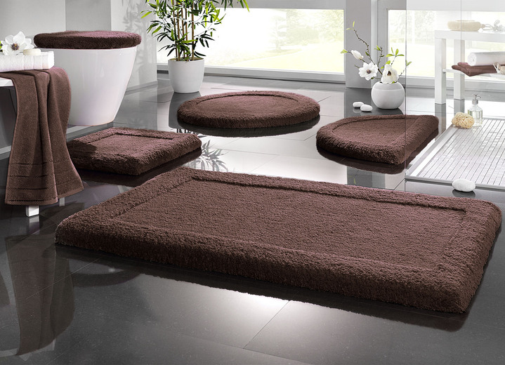 Wohnen - Premium Badgarnitur Superfine Microfaser, in Größe 100 (Vorleger halbrund, 50/ 80 cm) bis 110 (Hänge-WC-Garnitur, 2-teilig), in Farbe DUNKELBLAU Ansicht 18