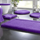 Wohnen - Premium Badgarnitur Superfine Microfaser, in Größe 100 (Vorleger halbrund, 50/ 80 cm) bis 110 (Hänge-WC-Garnitur, 2-teilig), in Farbe DUNKELBLAU – Farbe LILA – Ansicht 1