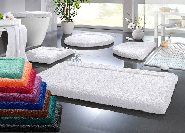 Badgarnituren - Premium Badgarnitur Superfine Microfaser Ansicht 4 Badgarnituren - Premium Badgarnitur Superfine Microfaser, in Größe 100 (Vorleger halbrund, 50/ 80 cm) bis 110 (Hänge-WC-Garnitur, 2-teilig), in Farbe KASTANIE Ansicht 4