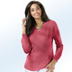 Pullover - Pullover mit Rautenstruktur – Farbe KORALLE Pullover - Pullover mit Rautenstruktur, in Größe 038 bis 054, in Farbe TÜRKIS
