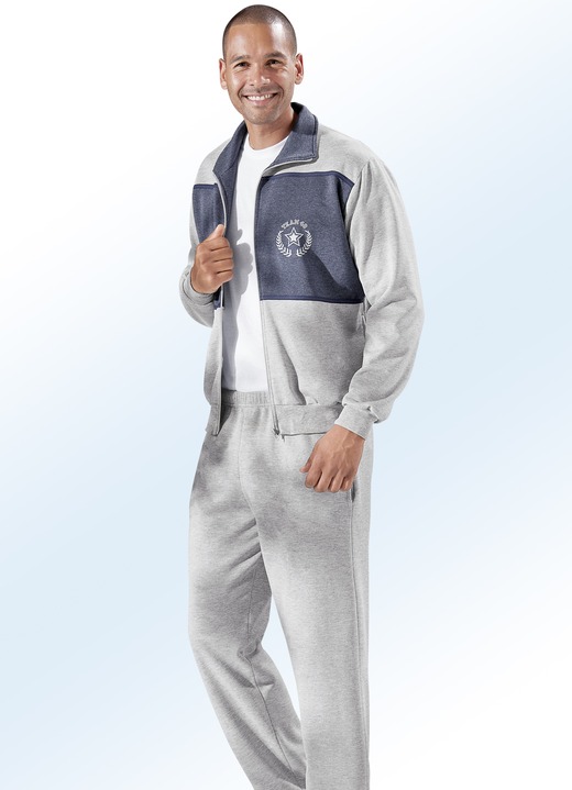 Freizeitanzüge - Freizeitanzug mit zwei Hosen, in Größe 024 bis 060, in Farbe GRAU-BLAU Ansicht 2