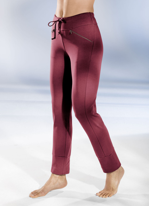 Homewear & Freizeitmode - Hose mit bequemem Dehnbund, in Größe 018 bis 056, in Farbe BORDEAUX Ansicht 1