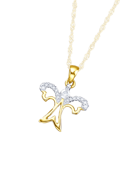 Anhänger - Schutzengel-Anhänger mit 15 Diamanten, in Farbe  Ansicht 2