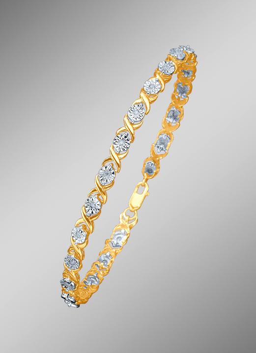 Armbänder - Massives Armband mit Brillanten, in Farbe  Ansicht 2