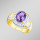 Ringe - Damenring mit echtem Amethyst und Diamanten – Ansicht 1 Ringe - Damenring mit echtem Amethyst und Diamanten, in Größe 160 bis 220, in Farbe  – Ansicht 1