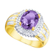 Ringe - Damenring mit echtem Amethyst und Diamanten – Ansicht 2 Ringe - Damenring mit echtem Amethyst und Diamanten, in Größe 160 bis 220, in Farbe  – Ansicht 2