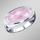 - Damenring mit echt Rosenquarz und synthetische Zirkonia, in Größe 160 bis 220, in Farbe  – Ansicht 1