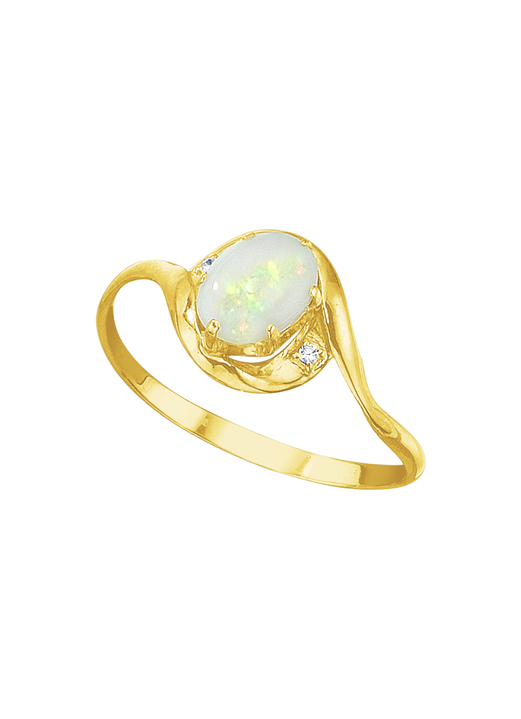Ringe - Damenring mit echt Opal und synth. Zirkonia, in Größe 160 bis 220, in Farbe  Ansicht 2