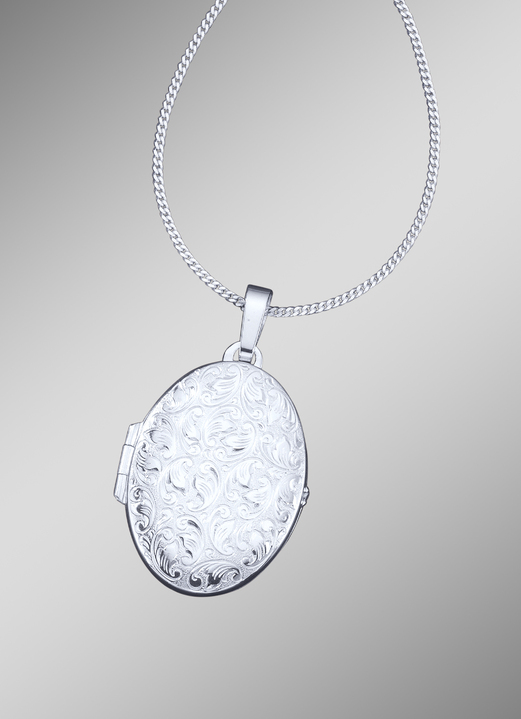 Damen-Identschmuck - Medaillon mit Panzerkette, in Farbe  Ansicht 2