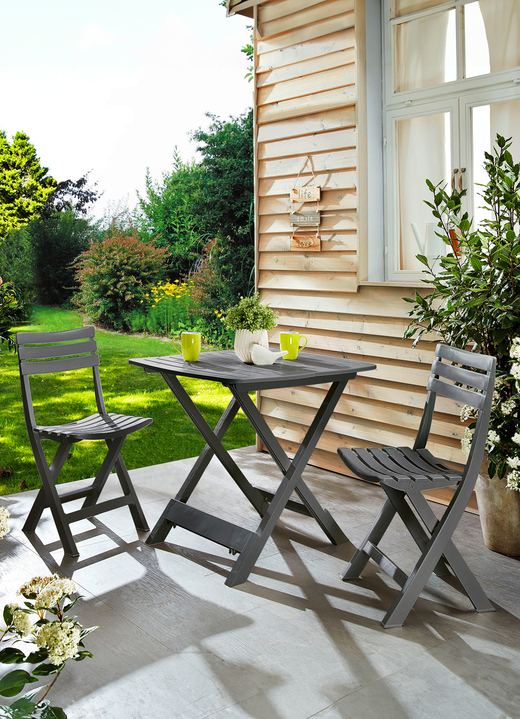 Gartenmöbel - UV-beständiges Balkon-Set, 3-teilig, in Farbe ANTHRAZIT Ansicht 2