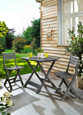 Gartenmöbel - UV-beständiges Balkon-Set, 3-teilig, in Farbe ANTHRAZIT