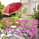 Gartenmöbel - UV-beständiges Balkon-Set, 3-teilig, in Farbe FUCHSIA – Farbe FUCHSIA – Ansicht 1