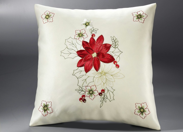 Heimtextilien - Tisch- und Raumdekoration aus dem Hause Schäfer, in Größe 140 (Tischdekoration Stern, ø 40 cm) bis 404 (Kissenbezug, 40/40 cm), in Farbe WEISS-ROT Ansicht 2