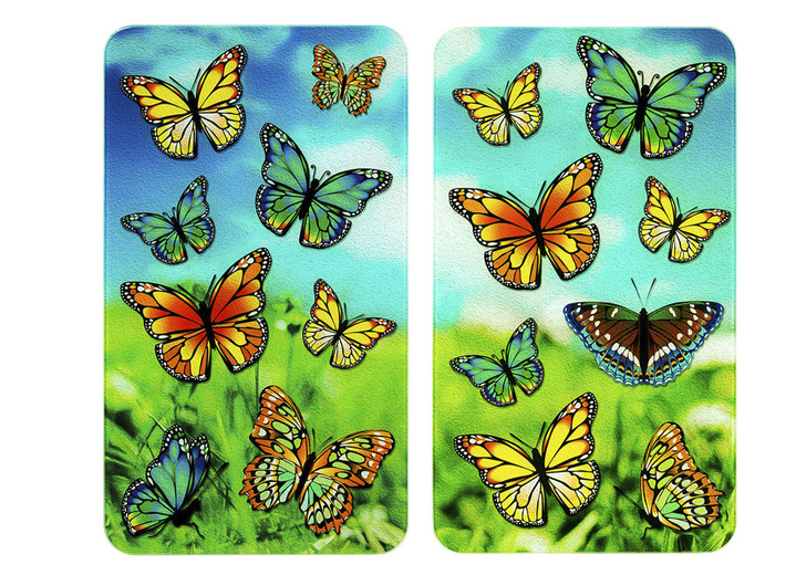 Haushaltshelfer - WENKO Herdabdeckplatten Schmetterlinge, 2er-Set, in Farbe SCHMETTERLINGE