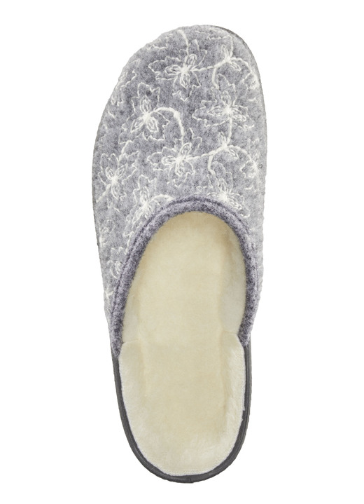 Hausschuhe - Textil-Pantoffel mit schöner Stickerei, in Größe 036 bis 042, in Farbe BORDEAUX Ansicht 8