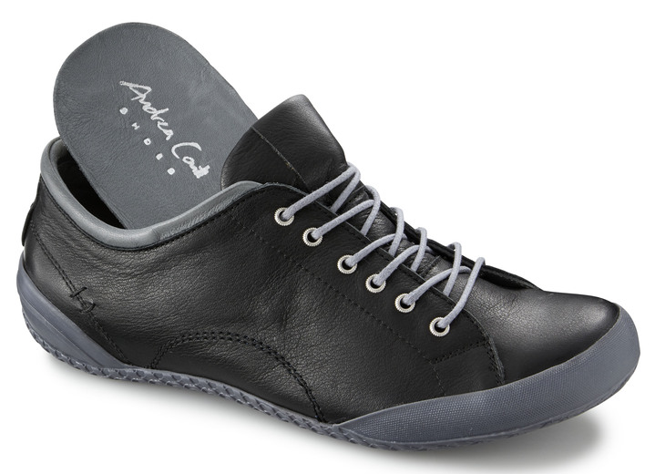 Slipper & Schnürschuhe - Andrea Conti, klassische Damen-Schnürschuhe, mit herausnehmbarem Lederfußbett, in Größe 036 bis 042, in Farbe JEANSBLAU Ansicht 6