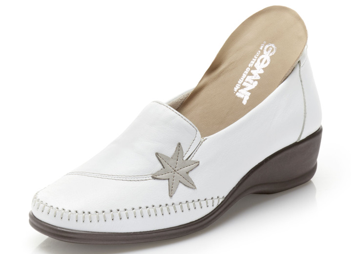 Slipper & Schnürschuhe - Gemini Slipper mit Leder-Applikation Ansicht 5 Slipper & Schnürschuhe - Gemini Slipper mit Leder-Applikation, in Größe 036 bis 042, in Farbe COGNAC Ansicht 5