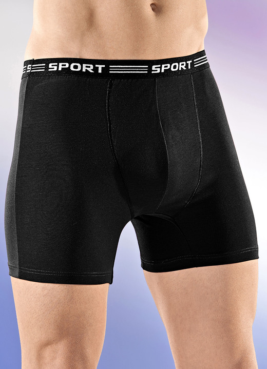 Pants & Boxershorts - Viererpack Pants aus Feinjersey, uni bunt, in Größe 004 bis 010, in Farbe 2X BORDEAUX, 2X SCHWARZ Ansicht 2