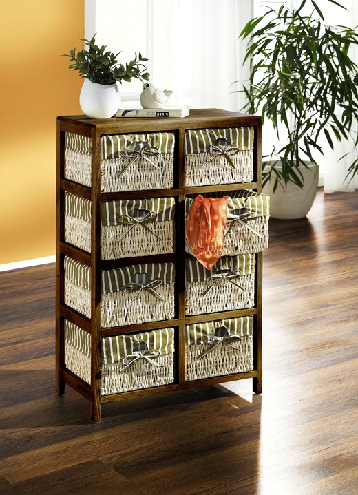 Kleinmöbel - Regal mit sichtbarer Holzstruktur, in Farbe NATUR, in Ausführung Regal mit 6 Körben Ansicht 2